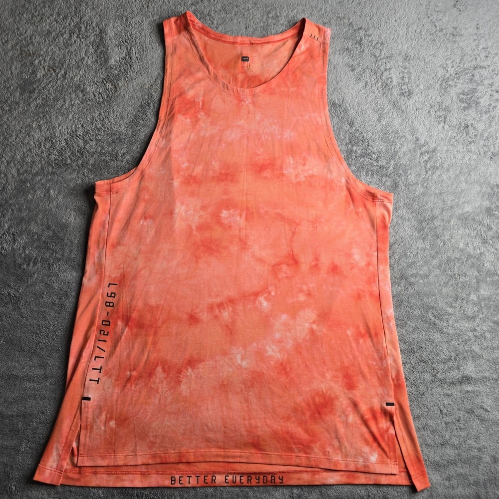 Lululemon Always Agile Tank Mens Tie Tye Orange Coral Better Everyday